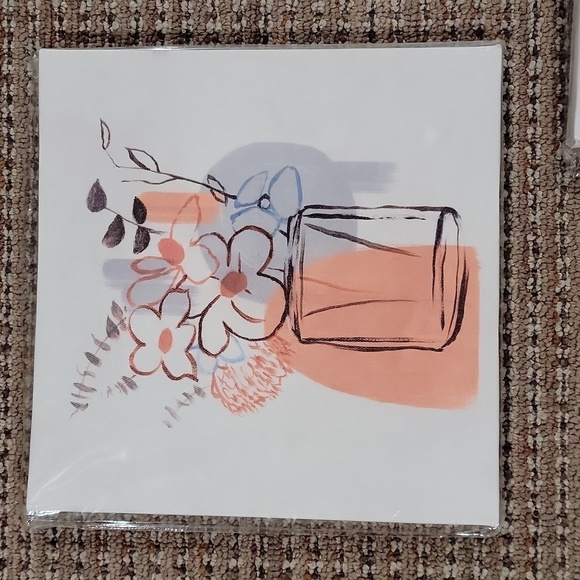 Canvas hanging wall decor 9" X 9"  flowers, colorful, perfect for any room - Picture 5 of 5